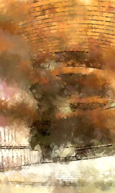 Tuval üzerinde etkileyici fırçalanmış resim. Soyut doku. 2D çizim. Geniş fırça darbeleri. Modern dijital sanat. Çağdaş fırça. Modern ifade. Popüler biçim boyanmış resim.