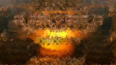 Tuval üzerinde etkileyici fırçalanmış resim. Soyut doku. 2D çizim. Geniş fırça darbeleri. Modern dijital sanat. Çağdaş fırça. Modern ifade. Popüler biçim boyanmış resim.