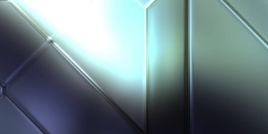 Üç boyutlu metalik panel dokusu. Renkli, parlak, soyut duvar kağıdı. Geometrik teknolojik parlak yansıtıcı arkaplan.