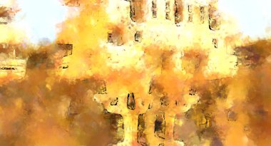 Tuval üzerinde etkileyici fırçalanmış resim. Soyut doku. 2D çizim. Geniş fırça darbeleri. Modern dijital sanat. Çağdaş fırça. Modern ifade. Popüler biçim boyanmış resim.