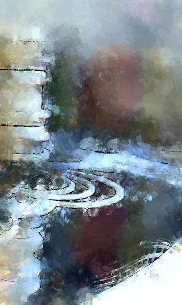 Tuval üzerinde etkileyici fırçalanmış resim. Soyut doku. 2D çizim. Geniş fırça darbeleri. Modern dijital sanat. Çağdaş fırça. Modern ifade. Popüler biçim boyanmış resim.