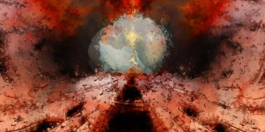 Tuval üzerinde etkileyici fırçalanmış resim. Soyut doku. 2D çizim. Geniş fırça darbeleri. Modern dijital sanat. Çağdaş fırça. Modern ifade. Popüler biçim boyanmış resim.