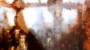 Tuval üzerinde etkileyici fırçalanmış resim. Soyut doku. 2D çizim. Geniş fırça darbeleri. Modern dijital sanat. Çağdaş fırça. Modern ifade. Popüler biçim boyanmış resim.