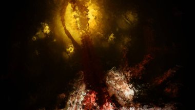 Tuval üzerinde etkileyici fırçalanmış resim. Soyut doku. 2D çizim. Geniş fırça darbeleri. Modern dijital sanat. Çağdaş fırça. Modern ifade. Popüler biçim boyanmış resim.