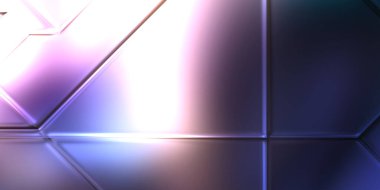 Üç boyutlu metalik panel dokusu. Renkli, parlak, soyut duvar kağıdı. Geometrik teknolojik parlak yansıtıcı arkaplan.