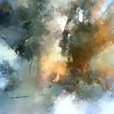 Tuval üzerinde etkileyici fırçalanmış resim. Soyut doku. 2D çizim. Geniş fırça darbeleri. Modern dijital sanat. Çağdaş fırça. Modern ifade. Popüler biçim boyanmış resim.