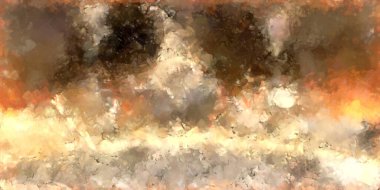 Tuval üzerinde etkileyici fırçalanmış resim. Soyut doku. 2D çizim. Geniş fırça darbeleri. Modern dijital sanat. Çağdaş fırça. Modern ifade. Popüler biçim boyanmış resim.