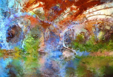 Tuval üzerinde etkileyici fırçalanmış resim. Soyut doku. 2D çizim. Geniş fırça darbeleri. Modern dijital sanat. Çağdaş fırça. Modern ifade. Popüler biçim boyanmış resim.