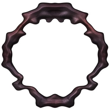 Üç boyutlu metalik illüstrasyon. Beyaz arka planda izole edilmiş fantezi çerçevesi. Davetiyeler, posterler, menü, hatıra defteri ve sunum için mükemmel. Metnin için şablon.