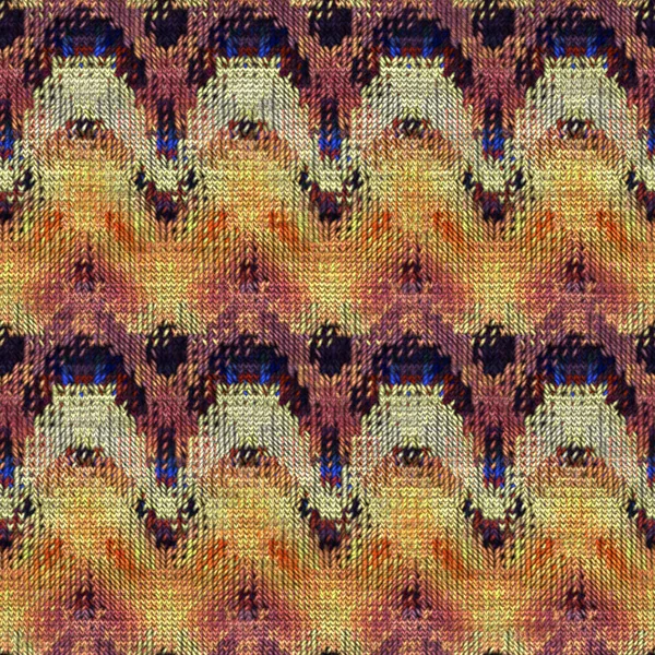 Seamless Colorful Knitted Fabric Texture Knit Pattern Background — Stock Photo, Image