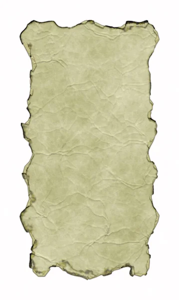 Antique Parchment Banner Burnt Curled Edges Isolated White Background Fantasy — Stock Photo, Image