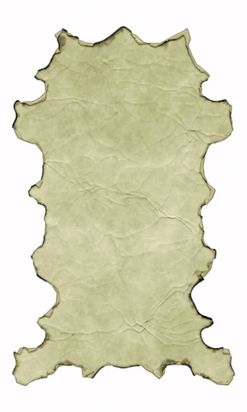 Starožitný Pergamenový Prapor Spálenými Stočenými Okraji Izolovanými Bílém Pozadí Fantasy — Stock fotografie
