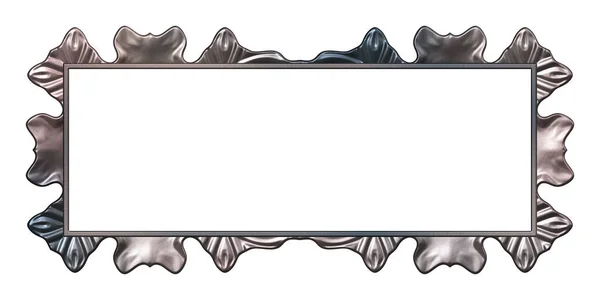 Metallic Illustratie Fantasie Frame Geïsoleerd Witte Achtergrond Perfect Voor Uitnodigingen — Stockfoto