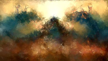 Tuval üzerinde etkileyici fırçalanmış resim. Soyut doku. 2D çizim. Geniş fırça darbeleri. Modern dijital sanat. Çağdaş fırça. Modern ifade. Popüler biçim boyanmış resim.