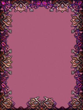Çerçeve kağıdı. Kart, davetiye ya da albüm olarak harika bir kullanım. Fantezi 3D çizim arka planı. Zarif duvar kâğıdı. Metnin için şablon.