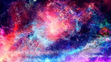 Tuval üzerinde etkileyici fırçalanmış resim. Soyut doku. 2D çizim. Geniş fırça darbeleri. Modern dijital sanat. Çağdaş fırça. Modern ifade. Popüler biçim boyanmış resim.