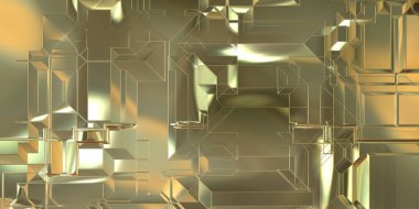 Parlak saten kaplama yüzey teknolojisi 3 boyutlu desen. Lüks yansımalı metal panel dokusu. Arkaplan, duvar kağıdı, uzay gemisi gövdesi için cilalanmış geometrik metal yansıtıcı fütüristik malzeme.