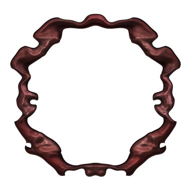 Üç boyutlu metalik illüstrasyon. Beyaz arka planda izole edilmiş fantezi çerçevesi. Davetiyeler, posterler, menü, hatıra defteri ve sunum için mükemmel. Metnin için şablon.