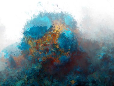 Tuval üzerinde etkileyici fırçalanmış resim. Soyut doku. 2D çizim. Geniş fırça darbeleri. Modern dijital sanat. Çağdaş fırça. Modern ifade. Popüler biçim boyanmış resim.