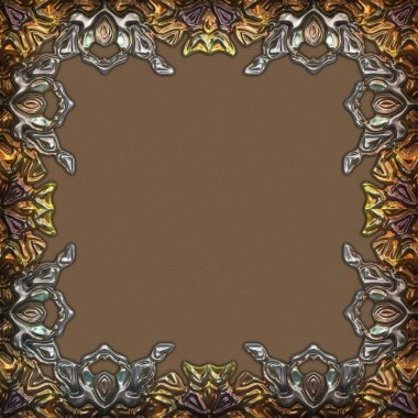 Çerçeve kağıdı. Kart, davetiye ya da albüm olarak harika bir kullanım. Fantezi 3D çizim arka planı. Zarif duvar kâğıdı. Metnin için şablon.