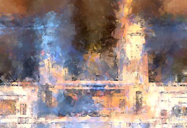 Tuval üzerinde etkileyici fırçalanmış resim. Soyut doku. 2D çizim. Geniş fırça darbeleri. Modern dijital sanat. Çağdaş fırça. Modern ifade. Popüler biçim boyanmış resim.