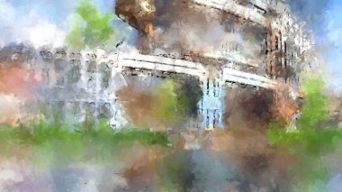 Tuval üzerinde etkileyici fırçalanmış resim. Soyut doku. 2D çizim. Geniş fırça darbeleri. Modern dijital sanat. Çağdaş fırça. Modern ifade. Popüler biçim boyanmış resim.