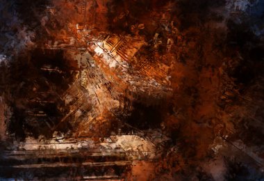 Tuval üzerinde etkileyici fırçalanmış resim. Soyut doku. 2D çizim. Geniş fırça darbeleri. Modern dijital sanat. Çağdaş fırça. Modern ifade. Popüler biçim boyanmış resim.