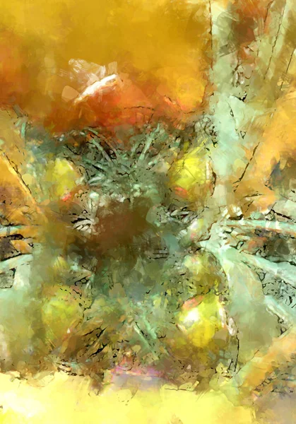Ausdrucksstarke Pinselmalerei Auf Leinwand Abstrakte Textur Abbildung Breite Pinselstriche Moderne — Stockfoto