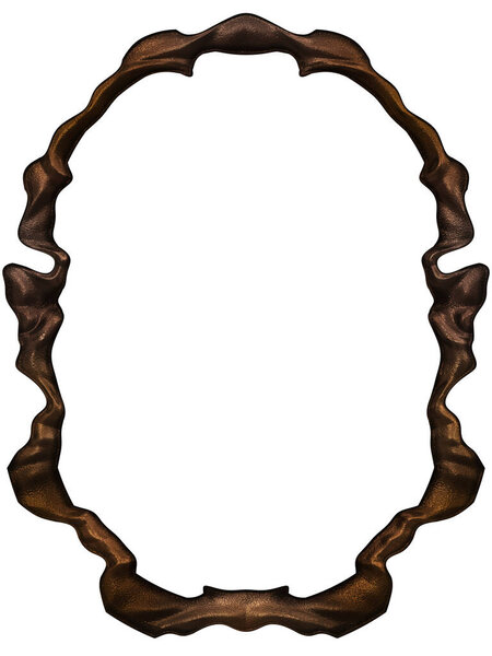 3D metallic illustration. Fantasy frame isolated on white background. Perfect for invitations, posters, menu, scrapbooking and presentation. Template for your text.