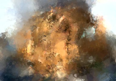 Tuval üzerinde etkileyici fırçalanmış resim. Soyut doku. 2D çizim. Geniş fırça darbeleri. Modern dijital sanat. Çağdaş fırça. Modern ifade. Popüler biçim boyanmış resim.