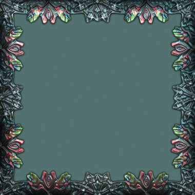 Çerçeve kağıdı. Kart, davetiye ya da albüm olarak harika bir kullanım. Fantezi 3D çizim arka planı. Zarif duvar kâğıdı. Metnin için şablon.