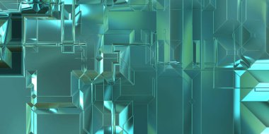 Parlak saten kaplama yüzey teknolojisi 3 boyutlu desen. Lüks yansımalı metal panel dokusu. Arkaplan, duvar kağıdı, uzay gemisi gövdesi için cilalanmış geometrik metal yansıtıcı fütüristik malzeme.