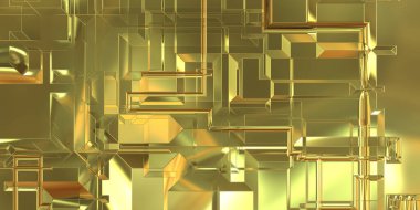 Parlak saten kaplama yüzey teknolojisi 3 boyutlu desen. Lüks yansımalı metal panel dokusu. Arkaplan, duvar kağıdı, uzay gemisi gövdesi için cilalanmış geometrik metal yansıtıcı fütüristik malzeme.