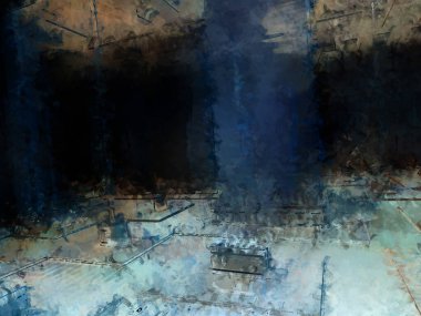 Tuval üzerinde etkileyici fırçalanmış resim. Soyut doku. 2D çizim. Geniş fırça darbeleri. Modern dijital sanat. Çağdaş fırça. Modern ifade. Popüler biçim boyanmış resim.