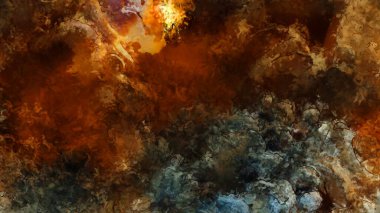 Tuval üzerinde etkileyici fırçalanmış resim. Soyut doku. 2D çizim. Geniş fırça darbeleri. Modern dijital sanat. Çağdaş fırça. Modern ifade. Popüler biçim boyanmış resim.