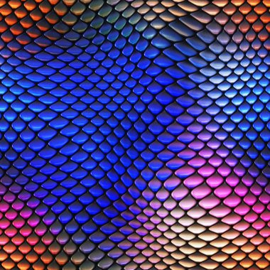 Kusursuz bir fantezi modeli. Sürüngen dokusu. Renkli ve canlı fayanslar. Egzotik fayanslı yüzey. Doğa baskısı.