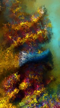 Tuval üzerinde etkileyici fırçalanmış resim. Soyut doku. 2D çizim. Geniş fırça darbeleri. Modern dijital sanat. Çağdaş fırça. Modern ifade. Popüler biçim boyanmış resim.