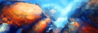 Tuval üzerinde etkileyici fırçalanmış resim. Soyut doku. 2D çizim. Geniş fırça darbeleri. Modern dijital sanat. Çağdaş fırça. Modern ifade. Popüler biçim boyanmış resim.