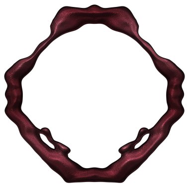 Üç boyutlu metalik illüstrasyon. Beyaz arka planda izole edilmiş fantezi çerçevesi. Davetiyeler, posterler, menü, hatıra defteri ve sunum için mükemmel. Metnin için şablon.