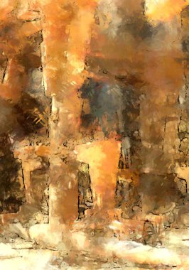 Tuval üzerinde etkileyici fırçalanmış resim. Soyut doku. 2D çizim. Geniş fırça darbeleri. Modern dijital sanat. Çağdaş fırça. Modern ifade. Popüler biçim boyanmış resim.