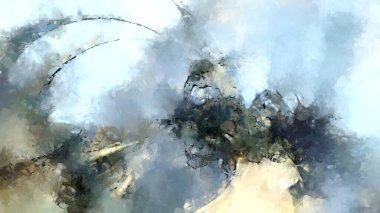 Tuval üzerinde etkileyici fırçalanmış resim. Soyut doku. 2D çizim. Geniş fırça darbeleri. Modern dijital sanat. Çağdaş fırça. Modern ifade. Popüler biçim boyanmış resim.