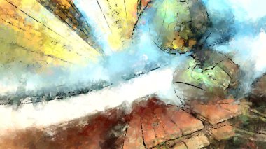 Tuval üzerinde etkileyici fırçalanmış resim. Soyut doku. 2D çizim. Geniş fırça darbeleri. Modern dijital sanat. Çağdaş fırça. Modern ifade. Popüler biçim boyanmış resim.