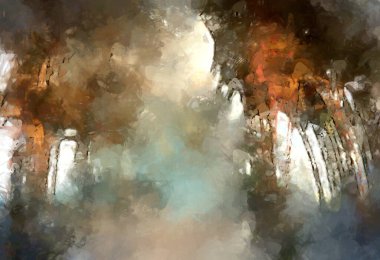 Tuval üzerinde etkileyici fırçalanmış resim. Soyut doku. 2D çizim. Geniş fırça darbeleri. Modern dijital sanat. Çağdaş fırça. Modern ifade. Popüler biçim boyanmış resim.