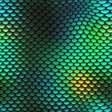 Kusursuz bir fantezi modeli. Sürüngen dokusu. Renkli ve canlı fayanslar. Egzotik fayanslı yüzey. Doğa baskısı.