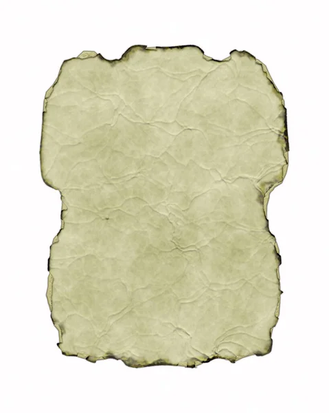 Antique Parchment Banner Burnt Curled Edges Isolated White Background Fantasy — Stock Photo, Image