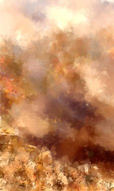 Tuval üzerinde etkileyici fırçalanmış resim. Soyut doku. 2D çizim. Geniş fırça darbeleri. Modern dijital sanat. Çağdaş fırça. Modern ifade. Popüler biçim boyanmış resim.