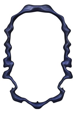 Üç boyutlu metalik illüstrasyon. Beyaz arka planda izole edilmiş fantezi çerçevesi. Davetiyeler, posterler, menü, hatıra defteri ve sunum için mükemmel. Metnin için şablon.