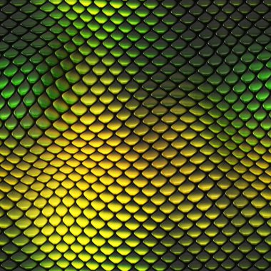 Kusursuz bir fantezi modeli. Sürüngen dokusu. Renkli ve canlı fayanslar. Egzotik fayanslı yüzey. Doğa baskısı.