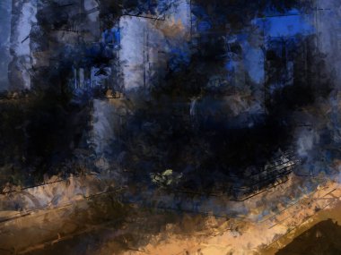 Tuval üzerinde etkileyici fırçalanmış resim. Soyut doku. 2D çizim. Geniş fırça darbeleri. Modern dijital sanat. Çağdaş fırça. Modern ifade. Popüler biçim boyanmış resim.