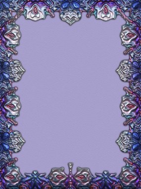 Çerçeve kağıdı. Kart, davetiye ya da albüm olarak harika bir kullanım. Fantezi 3D çizim arka planı. Zarif duvar kâğıdı. Metnin için şablon.